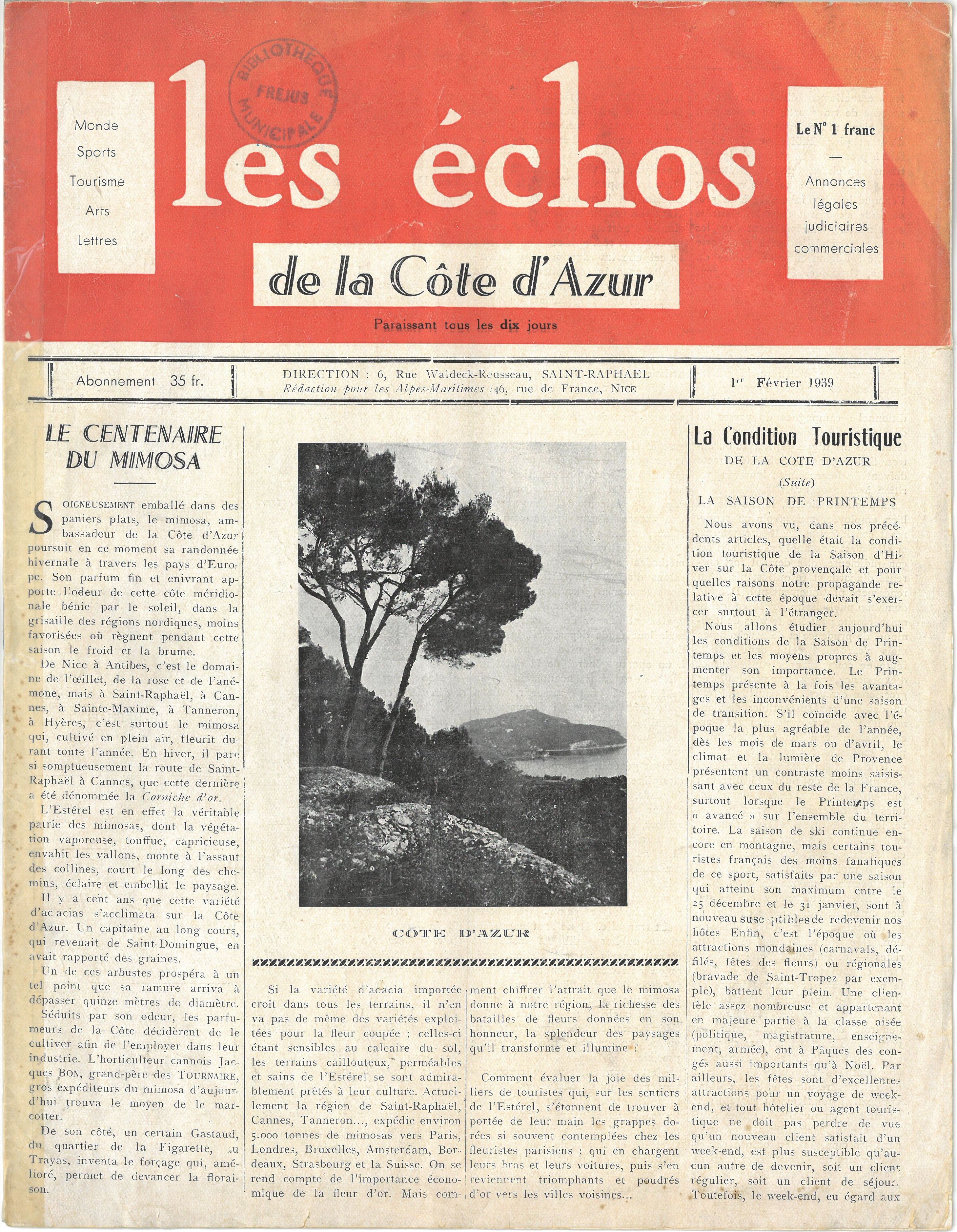 Les echos de la cote dAzur N01 1939 01